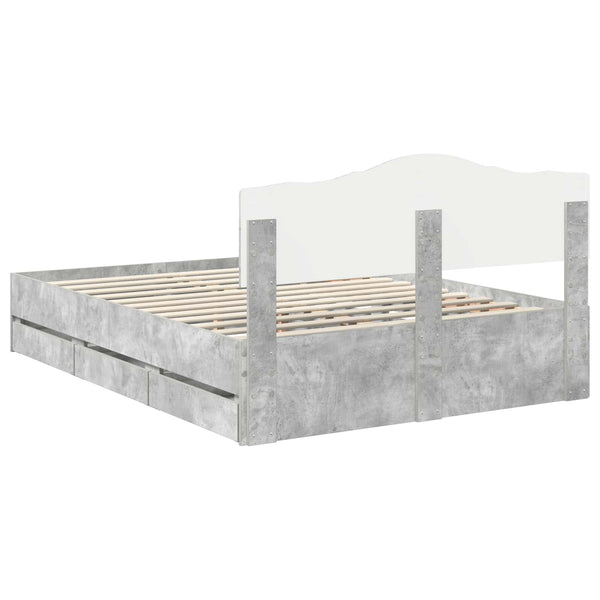 Sängyn runko Betoni Harmaa 5FT King Size Insinööripuuta