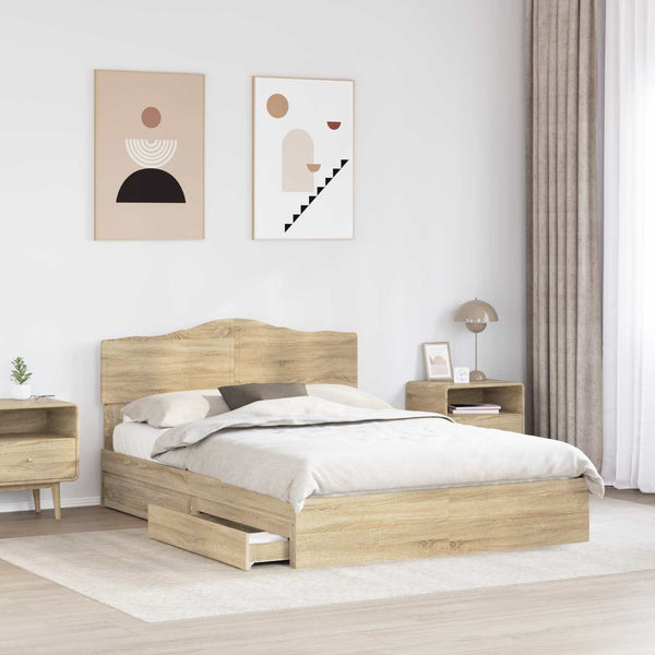 Säilytyssänky päätyllä Sonoman tammi 5FT King Size Tekninen puu