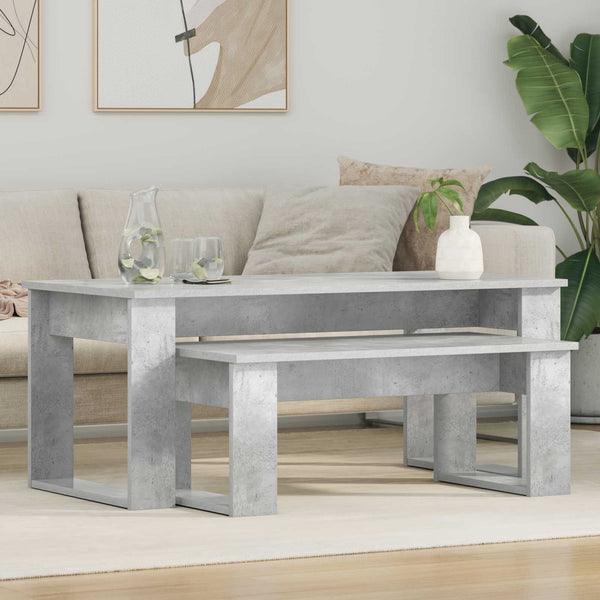 Kahvipöytäsetti 2 kpl Betoni Harmaa 100 x 50 x 42 cm