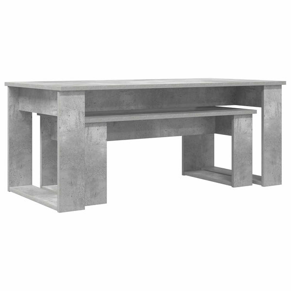 Kahvipöytäsetti 2 kpl Betoni Harmaa 100 x 50 x 42 cm