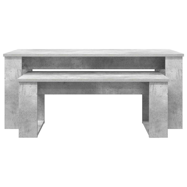 Kahvipöytäsetti 2 kpl Betoni Harmaa 100 x 50 x 42 cm