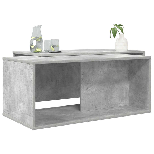 Kahvipöytäsetti 2 kpl Betoni Harmaa 90 x 48 x 40 cm