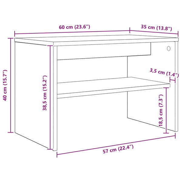 TV-kaappi 60 x 35 x 40 cm Savupähkinä Tekninen puu