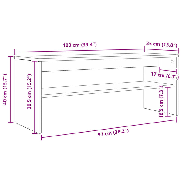TV-kaappi 100 x 35 x 40 cm Savupähkinä Tekninen puu
