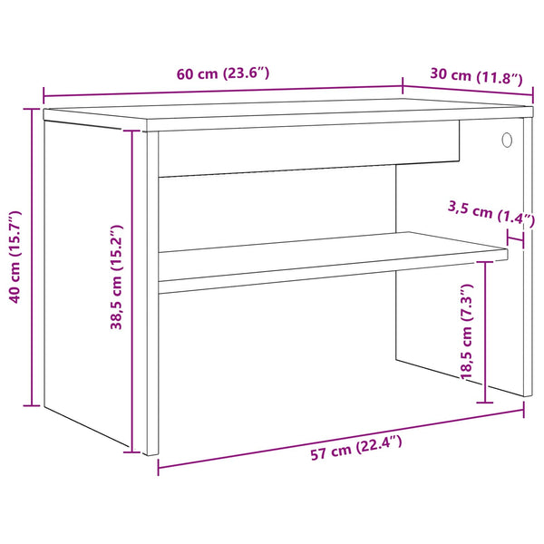 TV-kaappi 60 x 30 x 40 cm Savupähkinä Tekninen puu