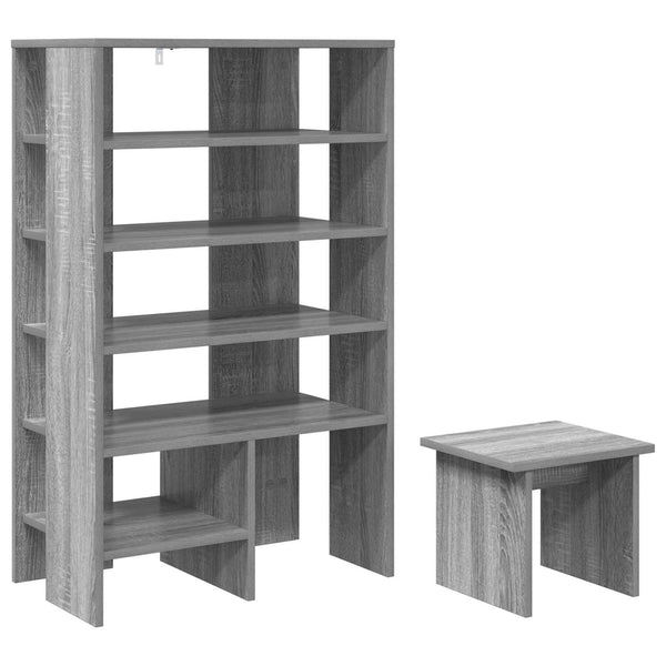 Kenkäkaappi 2 kpl 62 x 35 x 100 cm Tekninen puu Harmaa Sonoma