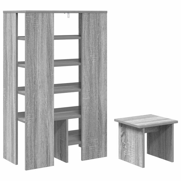 Kenkäkaappi 2 kpl 62 x 35 x 100 cm Tekninen puu Harmaa Sonoma