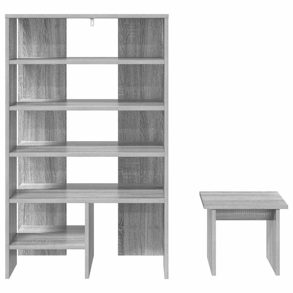 Kenkäkaappi 2 kpl 62 x 35 x 100 cm Tekninen puu Harmaa Sonoma