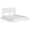 Sängynrunko säilytyksellä ja päänäytöllä valkoinen