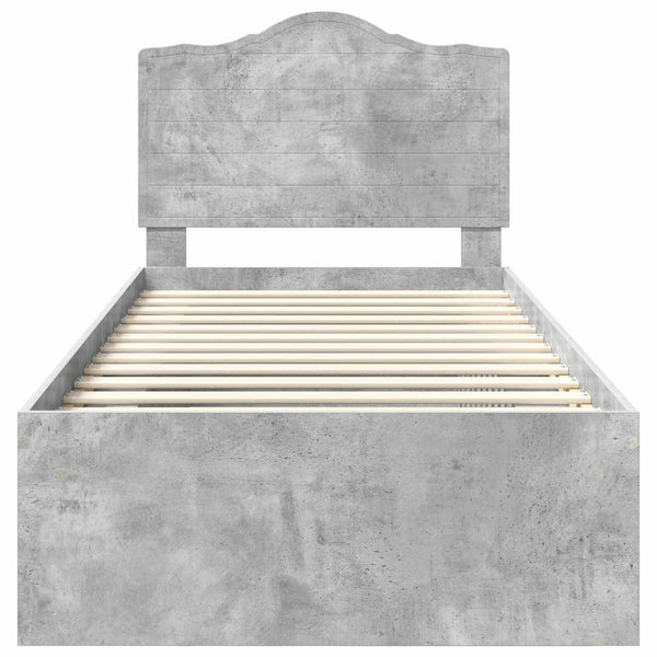 Sängyn runko Betoninharmaa 90 x 200 cm Massiivinen mänty