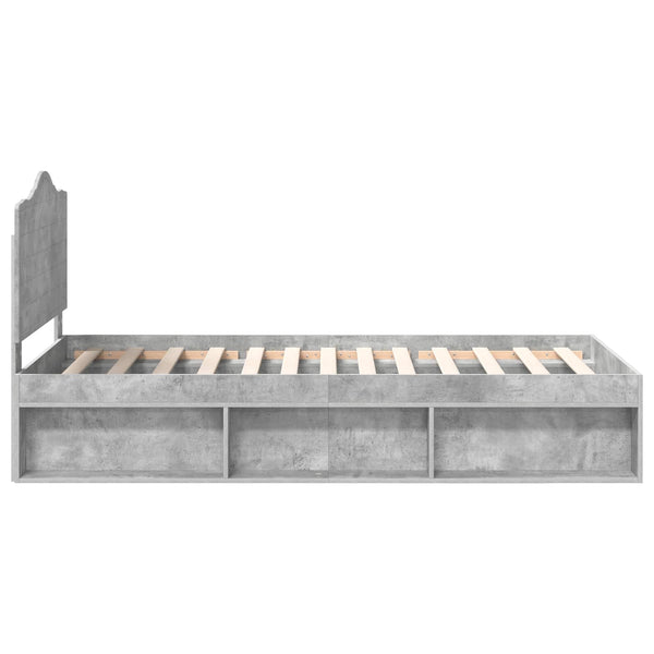 Sängyn runko Betoninharmaa 90 x 200 cm Massiivinen mänty