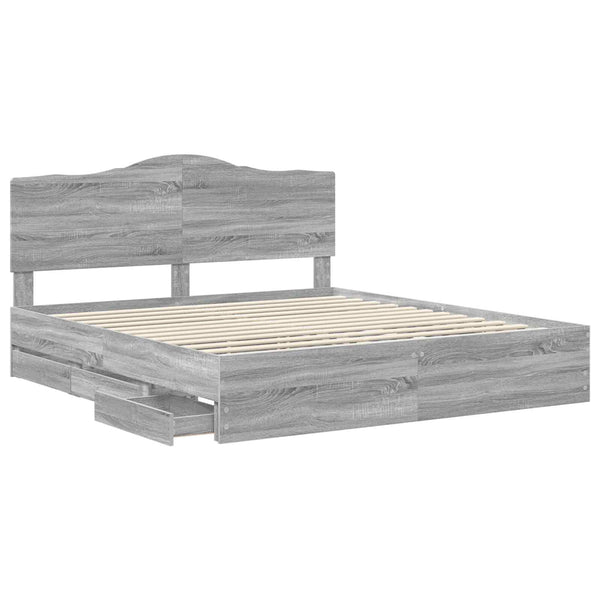Sängyn runko Harmaa sonoma 6FT Super King Size Insinööripuuta