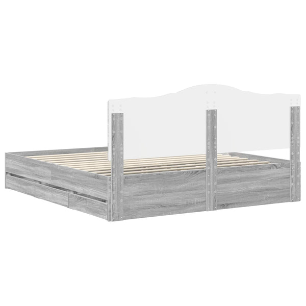 Sängyn runko Harmaa sonoma 6FT Super King Size Insinööripuuta
