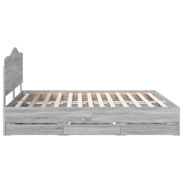 Sängyn runko Harmaa sonoma 6FT Super King Size Insinööripuuta