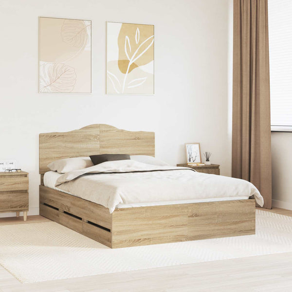 Sängyn runko päätyllä Sonoma-tammi 5FT King Size Insinööripuuta