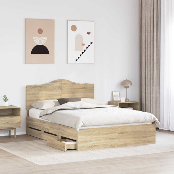 Sängyn runko päätyllä Sonoma-tammi 5FT King Size Insinööripuuta
