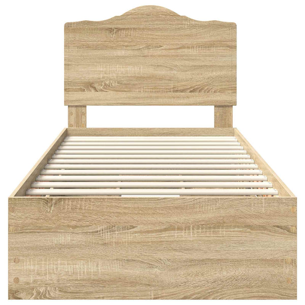 Sängyn runko päätyllä Sonoman tammi 100 x 200 cm Insinööripuuta