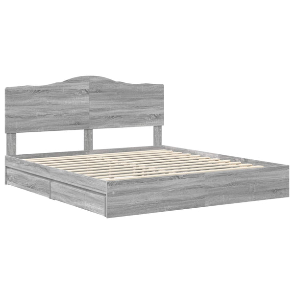 Säilytyssänky Harmaa Sonoma 6FT Super King Size Tekninen puu