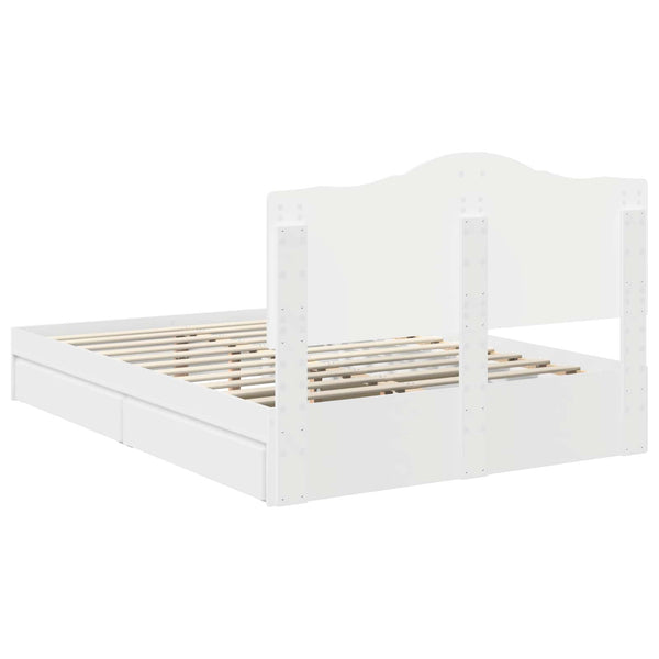 Säilytyssänky päätyllä Valkoinen 5FT King Size Tekninen puu