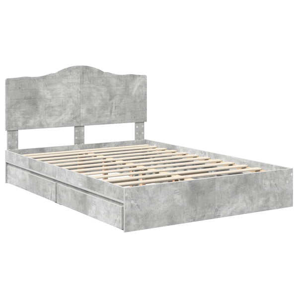 Säilytyssänky päätyllä Betoni Harmaa 5FT King Size Tekninen puu