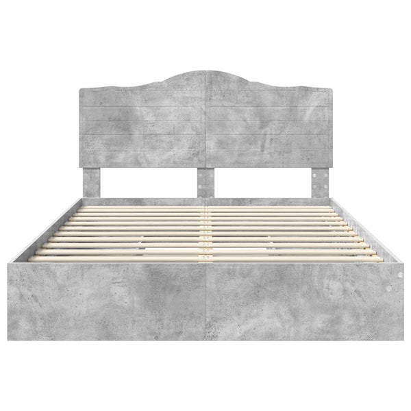 Säilytyssänky päätyllä Betoni Harmaa 5FT King Size Tekninen puu