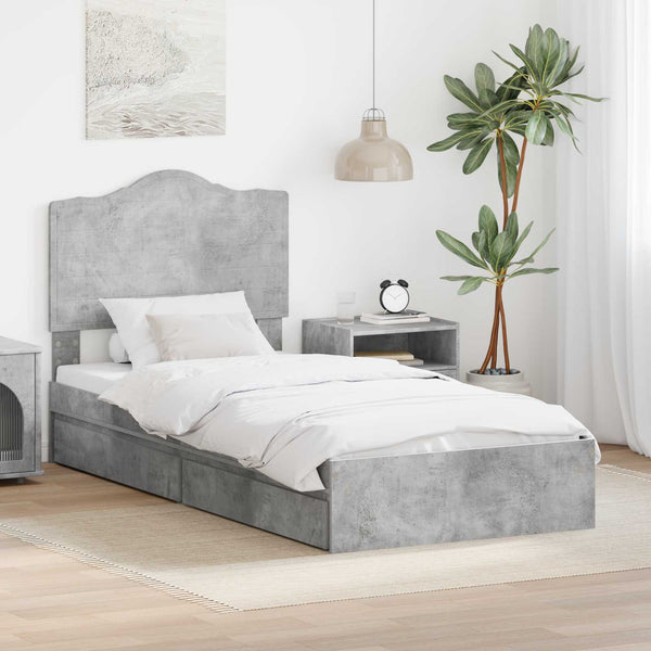 Säilytyssänky Betoni Harmaa 2FT6 Small Single Tekninen puu