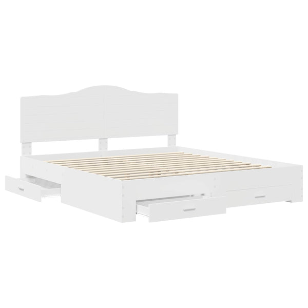 Sängyn runko Valkoinen 6FT Super King Size Tekninen puu