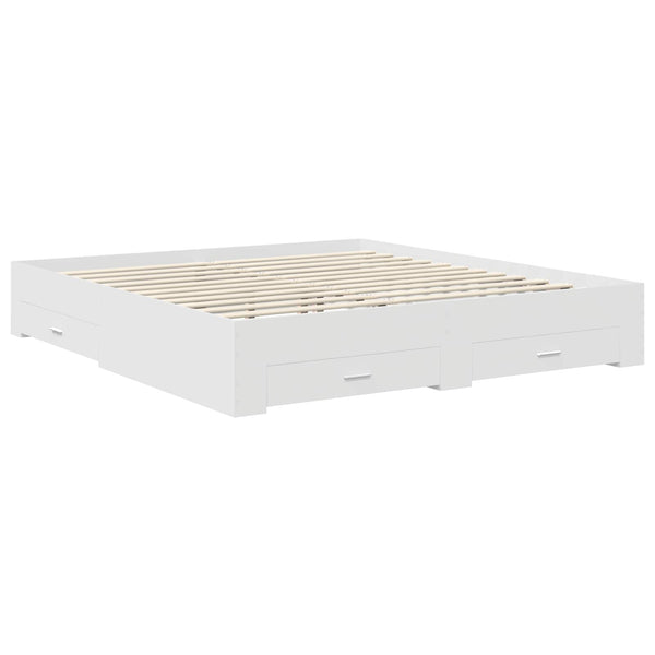 Sängyn runko Valkoinen 6FT Super King Size Tekninen puu