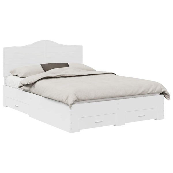 Sängyn runko päätyllä Valkoinen 5FT King Size Tekninen puu