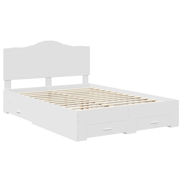 Sängyn runko päätyllä Valkoinen 5FT King Size Tekninen puu