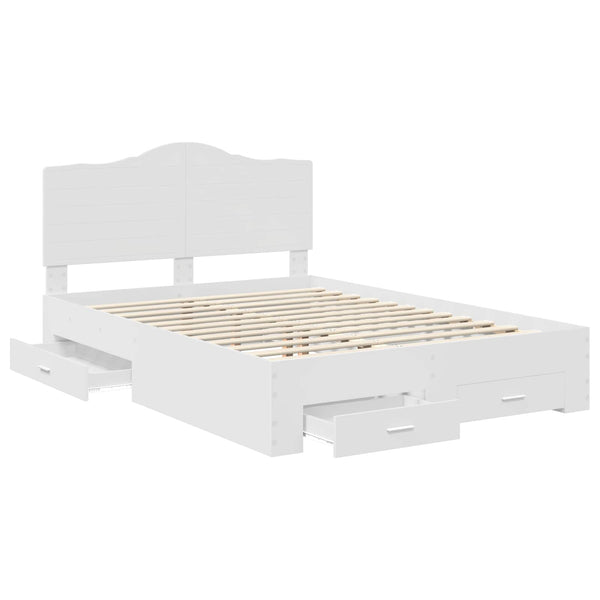 Sängyn runko päätyllä Valkoinen 5FT King Size Tekninen puu