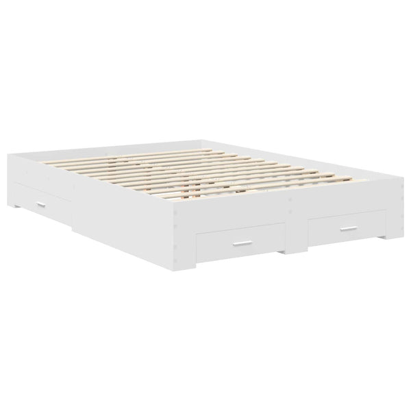Sängyn runko päätyllä Valkoinen 5FT King Size Tekninen puu