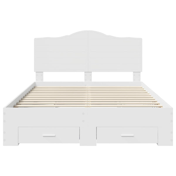 Sängyn runko päätyllä Valkoinen 5FT King Size Tekninen puu