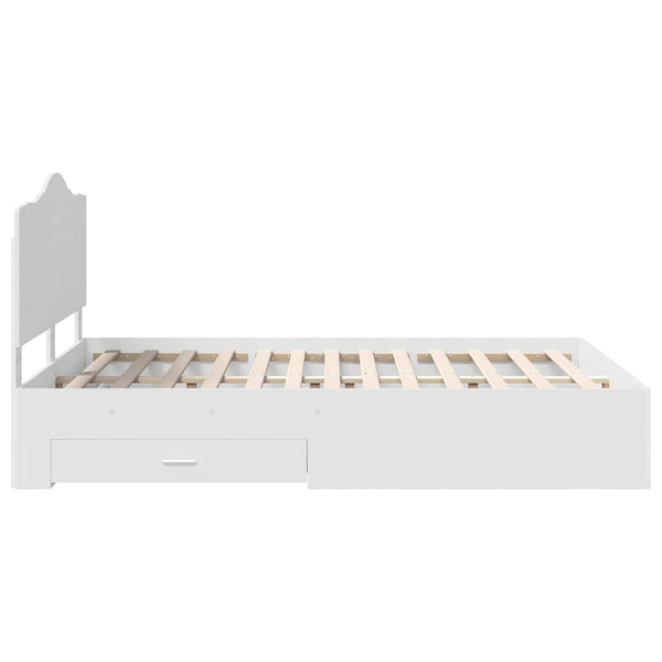 Sängyn runko päätyllä Valkoinen 5FT King Size Tekninen puu