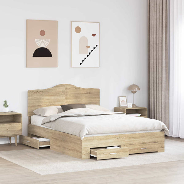 Sängyn runko päätyllä Sonoman tammi 5FT King Size Tekninen puu