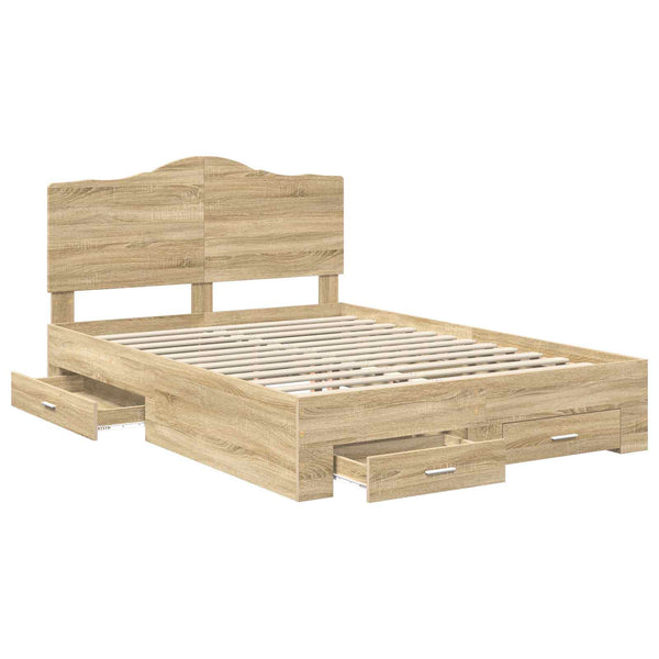 Sängyn runko päätyllä Sonoman tammi 5FT King Size Tekninen puu