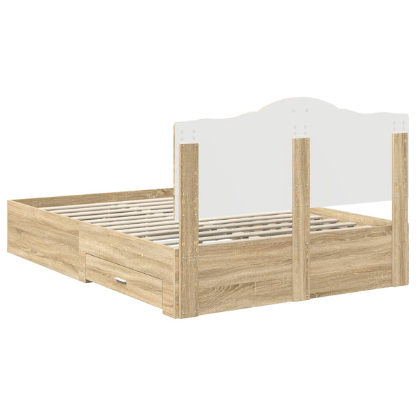 Sängyn runko päätyllä Sonoman tammi 5FT King Size Tekninen puu