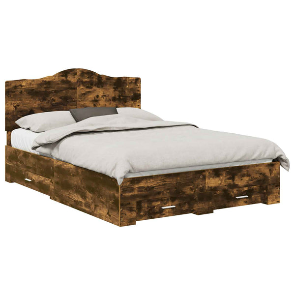 Sängyn runko päätyllä Savupähkinä 5FT King Size Tekninen puu