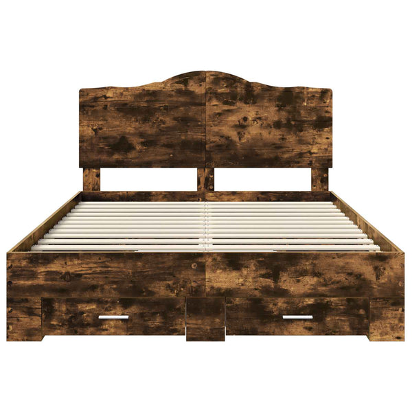 Sängyn runko päätyllä Savupähkinä 5FT King Size Tekninen puu