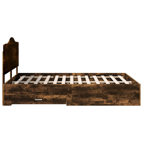 Sängyn runko päätyllä Savupähkinä 5FT King Size Tekninen puu