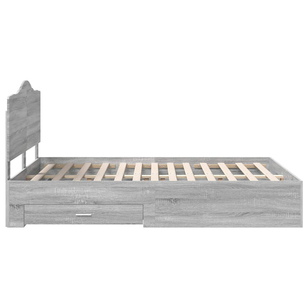 Sängyn runko päätyllä Harmaa Sonoma 5FT King Size Tekninen puu