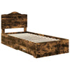 Sängyn runko päätyllä Savupähkinä 100 x 200 cm Tekninen puu