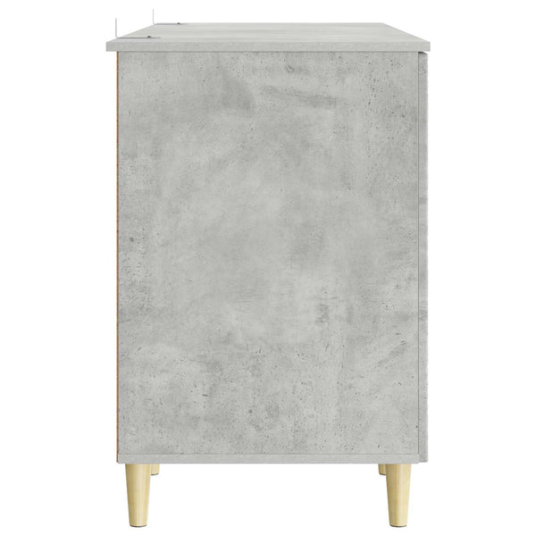 Pöytä Betoninharmaa 142,5 x 50 x 75 cm Tekninen puu