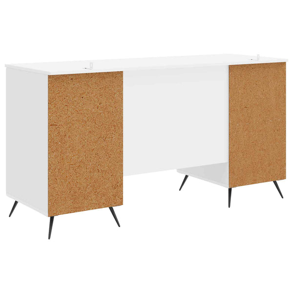 Pöytä Korkeakiiltoinen valkoinen 142,5 x 50 x 75 cm