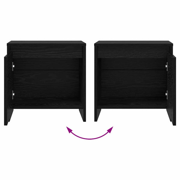 Yöpöytäkaappi Musta tammi. 45 x 34 x 44,5 cm Tekninen puu