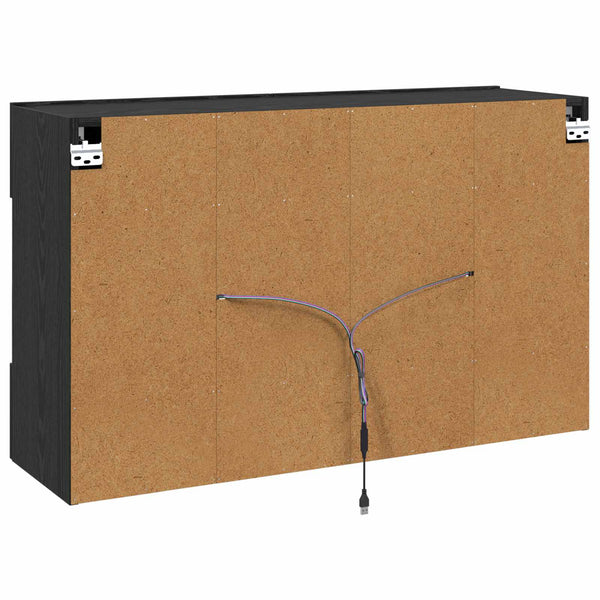 TV-seinäkaappi 98,5 x 30 x 60,5 cm Musta tammi. Tekninen puu