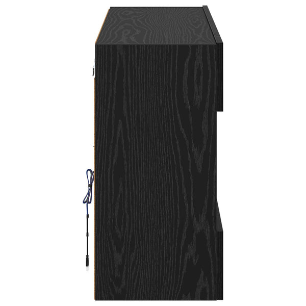 TV-seinäkaappi 98,5 x 30 x 60,5 cm Musta tammi. Tekninen puu