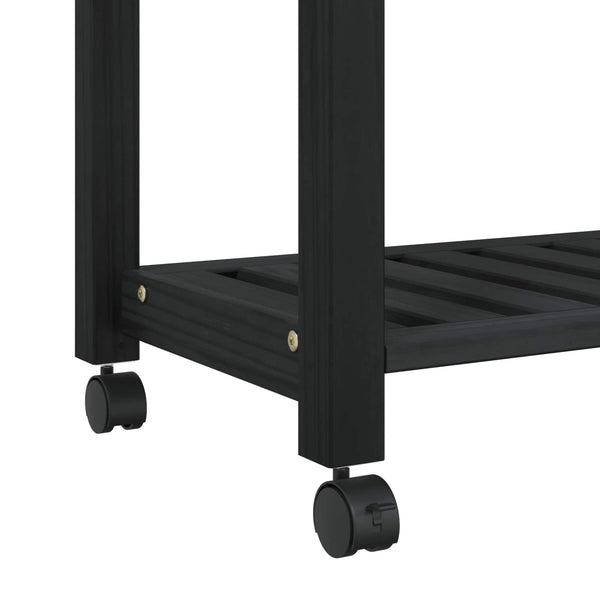 Keittiövaunu MONZA Musta 60 x 40 x 88,5 cm Massiivinen mänty