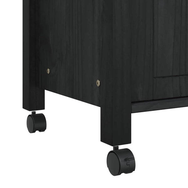 Keittiövaunu MONZA Musta 60 x 40 x 88,5 cm Massiivinen mänty