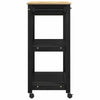 Keittiövaunu MONZA Musta 84 x 40 x 88,5 cm Massiivinen mänty
